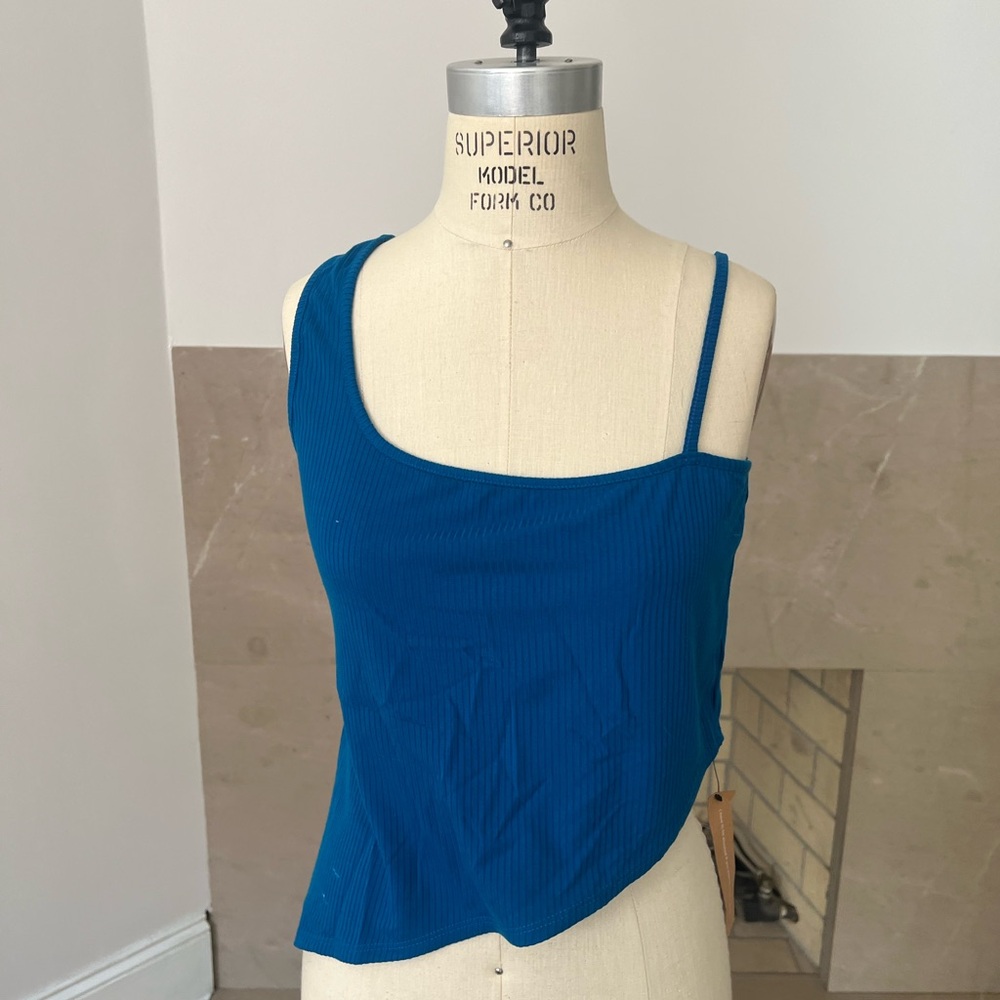 Blue Asymmetrical Women's Top